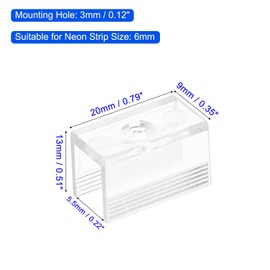 MACHSWON Rope Light Mounting Brackets 100pcs Neon Light Fixing Clip Clamp Support Holder for 6mm Width Neon LED Strip Lighting