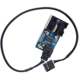 Deal4GO Motherboard 9-pin USB Header Splitter Board Male 1 to 2 Female 9-pin USB 2.0 Connector Adapter w/ 30CM Extension Cable
