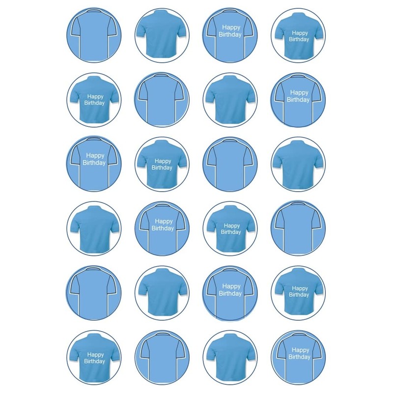 24 Rice/Wafer Paper Edible Cupcake Toppers (Football Team - Design