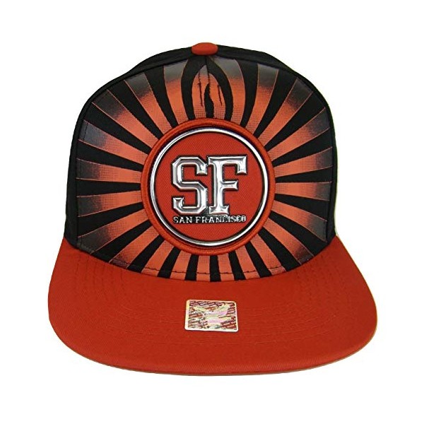 San Francisco Men's Striped Cotton Patch Style Adjustable Snapback Baseball