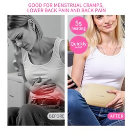 Portable Heating Pad,Cordless Heating Pad for Period Cramps,with 4 Heat Levels & 6 Vibration Massage Modes,Gifts for Women and Girl