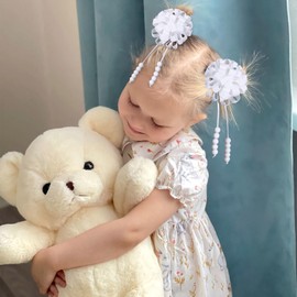 OAOLEER 6PCS Hair Bows for Girls, Flower Hair Accessories for Girls Grosgrain Ribbon Bows With Alligator Clips Girl Hair Accessories for Kids Teen Back to School