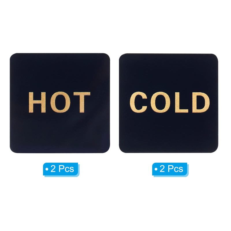 PATIKIL 2 Pairs / 4 Pieces Self Stick Hot/Cold Water