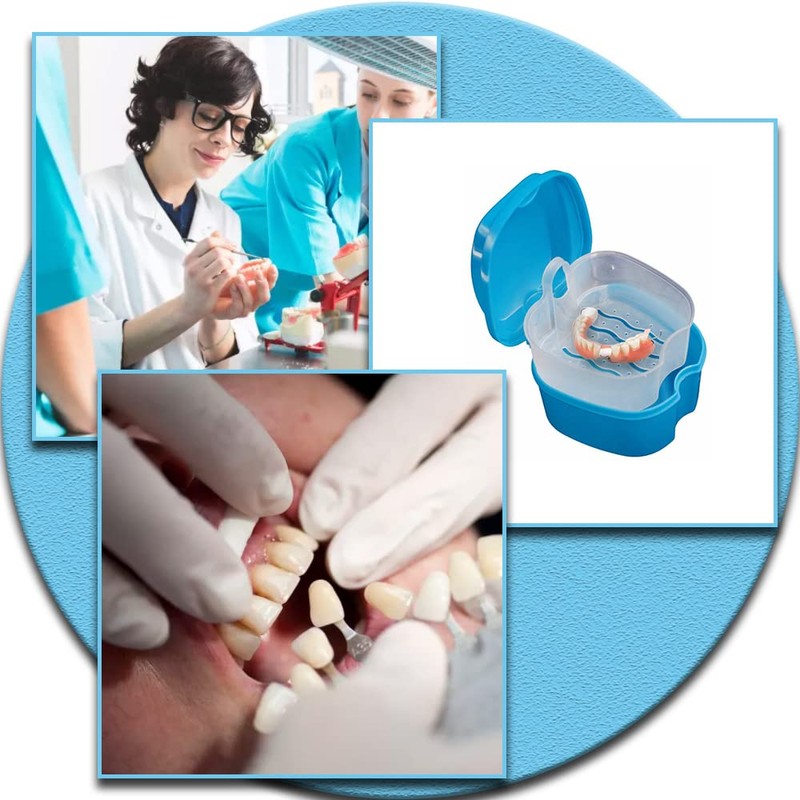 TAORANJU Denture Case, Denture Retainer Case Denture Cup with Strainer
