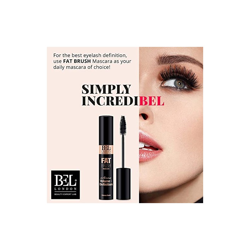 BL Máscara De Pestañas Fat Brush De Bel London, Volumen