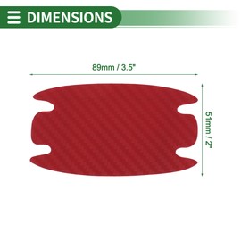 Motoforti Universal Car Door Handle Cup Cover Protection Film Reflective Stickers Anti-scratch, PVC, Red 4 Pcs