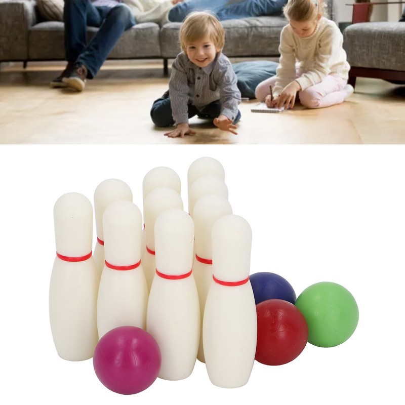 Kids Bowling Set Educational Interactive Resin with 10 Bowling Pins
