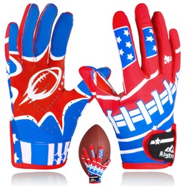 Invech Youth Football Gloves, Kids Receiver Football Gloves with Anti Slip Palm, Great Gift for Boys and Girls 8-12