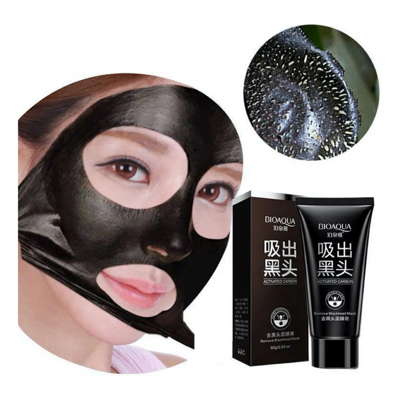 Mascarilla Negra Carbón Puntos Negros