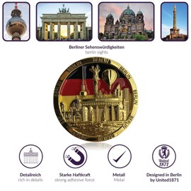 Metal Magnet Berlin | Typical Capital Souvenir | Refrigerator Magnet | Designed in Germany