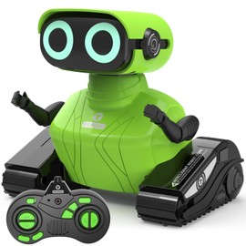 GILOBABY Kids Robot Toy, Remote Control Robot Toys, RC Robots with LED Eyes, Flexible Head & Arms, Dance Moves and Music, Birthday Gifts for Boys Ages 6+ Years (Green)