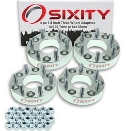 Sixity Auto 4 pc 1.5" Thick 6x139.7mm to 6x135mm Wheel Adapters - Pickup Truck SUV