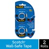 Scotch Wall-Safe Tape, 2 Dispensered Rolls, Sticks Securely, Removes Cleanly,