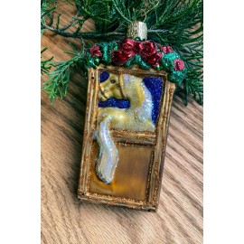 Old World Christmas Christmas Pony in Horse Stall Blown Glass Old World Christmas Ornament