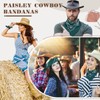 Tranqun 24 Pcs Large Head Bandana Men Paisley Cowboy Bandanas