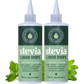 Natrisweet Liquid Stevia Drops, 8oz 2pack, Pure Sweetener from Stevia Extract, Plant-Based Sugar Substitute, Zero Calorie Keto Sweetner, Mix Liquid Sugar into Drinks and Treats, Non-GMO