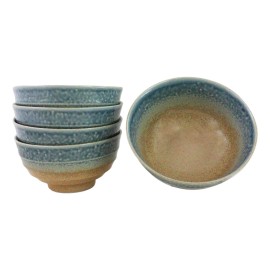 Ebros Gift Pack Of 5 Blue River Ao Nagashi Medium Soup Salad Rice Donburi Poke Bowls 24oz