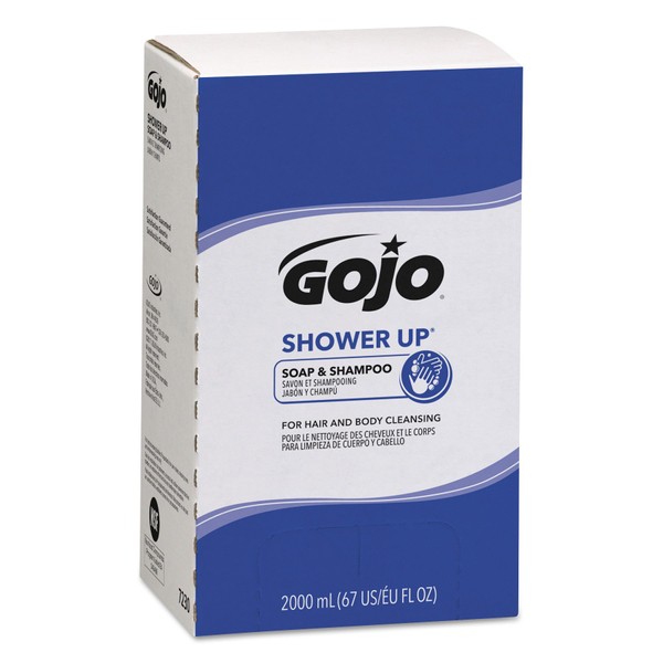 GOJO SHOWER UP Soap & Shampoo, Clean Fragrance, 2000 mL Soap/Shampoo Refill for GOJO PRO TDX Push-Style Dispenser (Pack of 4) - 7230-04