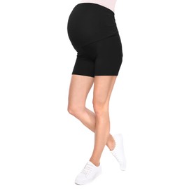 MijaCulture Comfortable short maternity leggings for pregnant women, shorts, leggings, M012, black, L
