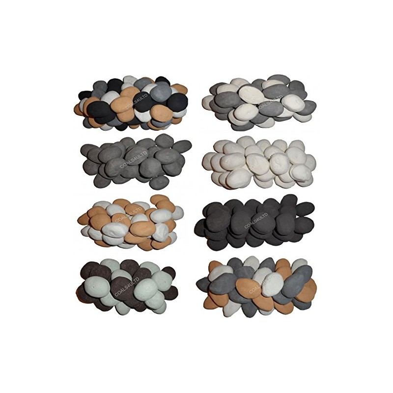 18 6 Different Colours Gas Fire Replacement Ceramic Pebbles Replacements/Bio