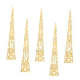 SAFIGLE 5pcs Finger Nail Rings Hollow Out Design Smooth Edges Unique Accessory for Cosplay Dance Classic Color High Hardness Decorative Fingertip Covers