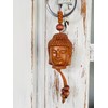 WOO MANTO 1 piece Buddha key ring made of wood,
