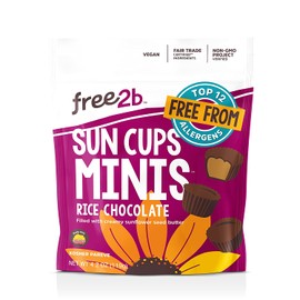 Free2b Foods Chocolate Sun Cups Minis Gluten-Free, Dairy-Free, Nut-Free and Soy-Free - 4.2 Oz. (Pack of 6)