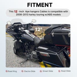 TIGERSGATE 12" Touring Ape Hangers Cables Kit Extended Clutch Cable & Brake Line & CAN-Bus & TBW Wires for 2008-2013 Harley Road King/Electra Glide/Street Glide/Road Glide with ABS,Black