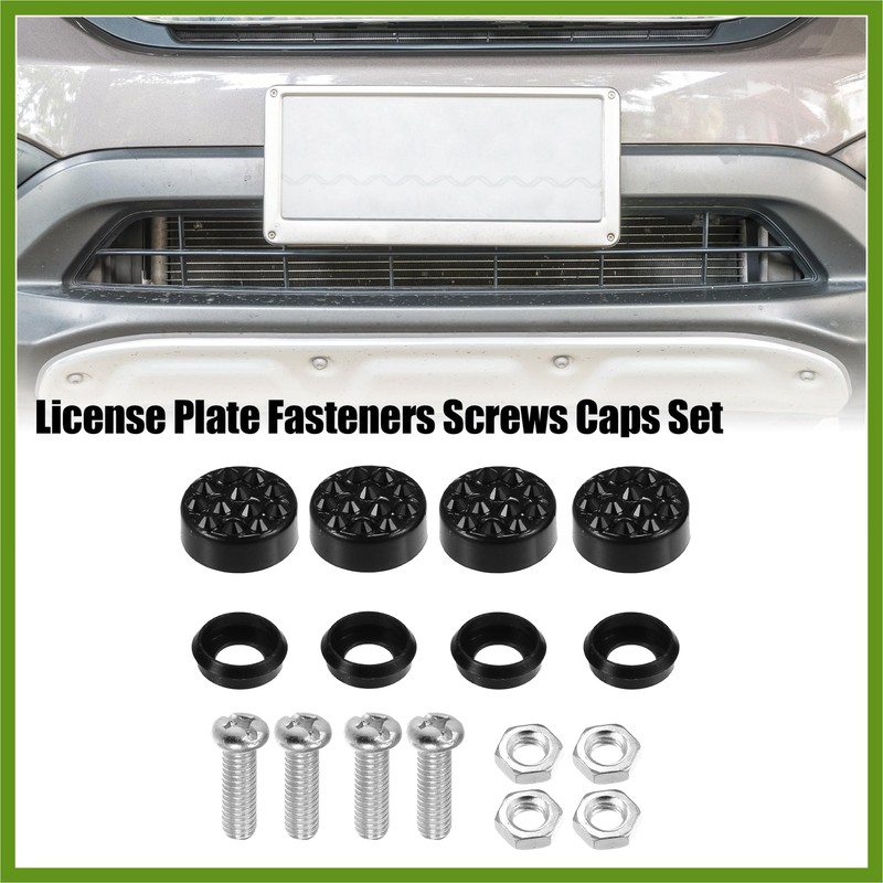 HOPESPANNER 1 Set Bling Car License Plate Fasteners Screws Caps