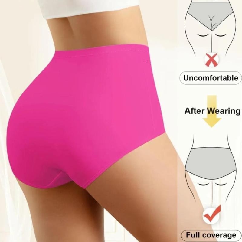 4-Pack/Set High-Waist Shaping Panties for Women- Seamlesslce Silk Mesh Control