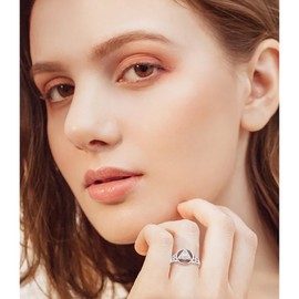 DAOCHONG Sobriety Ring for Women 925 Sterling Silver AA Alcoholics Anonymous Ring AA Sobriety Gifts CZ Cross Stay Sober Recovery Rings Alcoholics Anonymous Gifts for Women Her