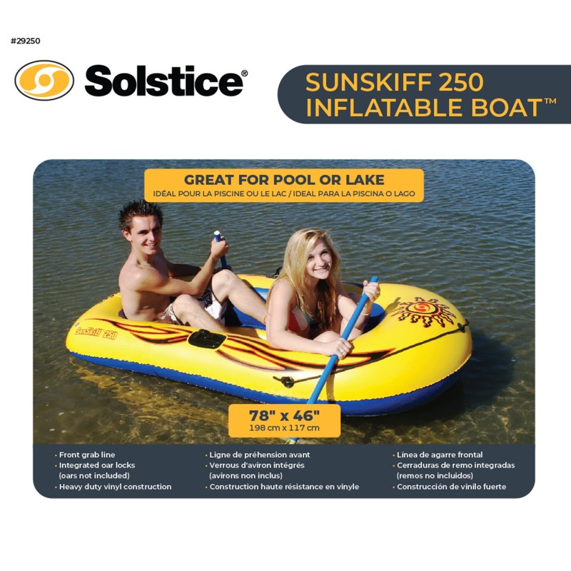 SOLSTICE Inflatable Boat Rafts 2 Person for Adults & Kids