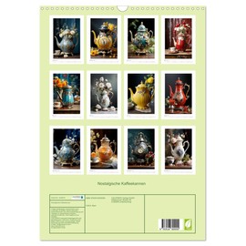 Nostalgische Kaffeekannen (Wandkalender 2026 DIN A3 hoch), CALVENDO Monatskalender: Stilvolle Fotos nostalgischer Kaffeekannen - KI generiert (CALVENDO Lifestyle)