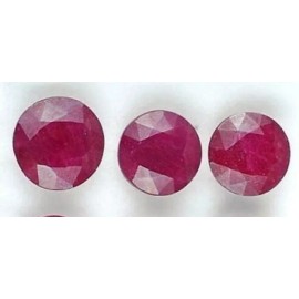 Unbranded RUBY ROUND CUT PINKISH RED PAKISTAN 11mm 4 CT NATURAL GEM GENUINE FACETED NICE I