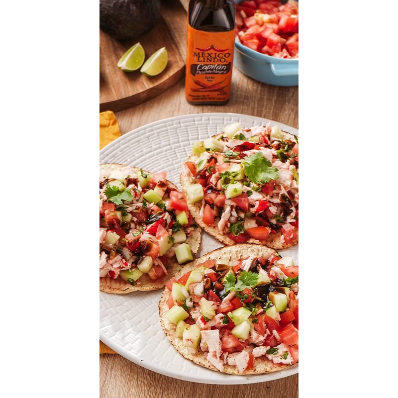 Mexico Lindo Picante Negra Hot Sauce Display, 5 fl oz,
