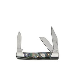 Rite Edge 2.75" Purple Pearl Stockman Pocket Knife – 3 Blade Folding Knife with Stainless Steel Blades and Pearl Handle – Compact Pocket Knives & Folding Knives for EDC, Camping & Collectors