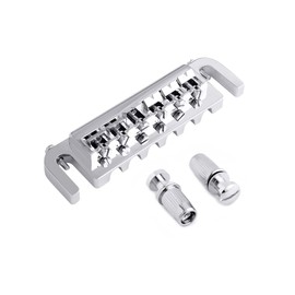 Rubatone Adjustable Wraparound Guitar Bridge Combined bridge Tailpiece Compatible with Les Paul LP SG Style Electric Guitar Parts Accessories Chrome.