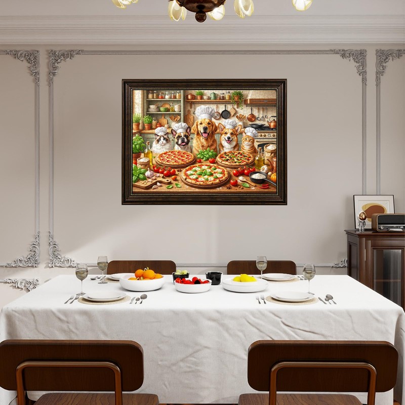 Funny Dog Jigsaw Puzzles for Adults 1000 Pieces, Puppy Pizza