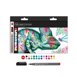 Graphix Fineline Pens Set 24 Assorted Colours