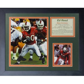 Ed Reed - Miami Hurricanes 11" x 14" Framed Photo Collage by Legends Never Die, Inc.