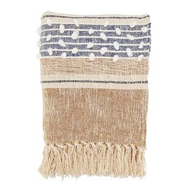 SARO LIFESTYLE Woven Stripe Sensation Throw Blanket