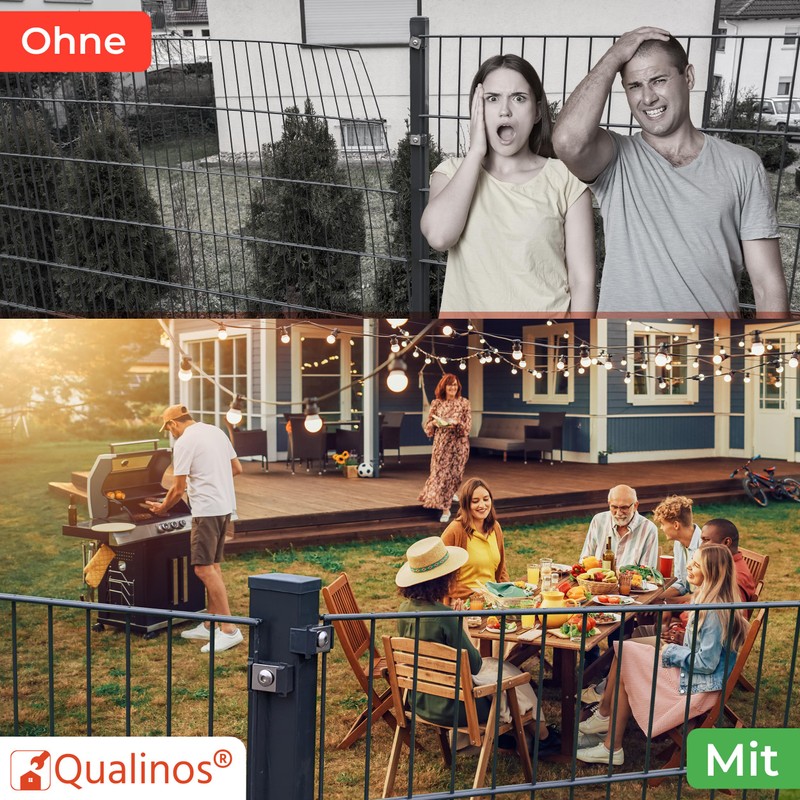 Qualinos 10 x Universal Double Rod Mat Fence Attachment, UV-Stabilised,