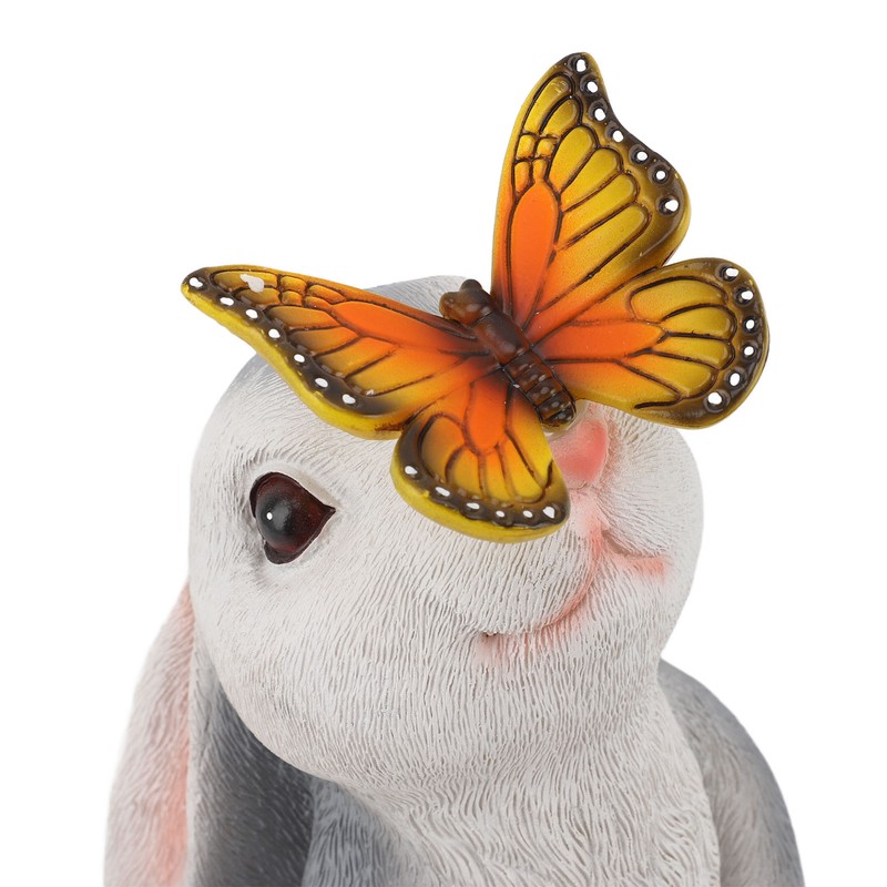 Bunny Outdoor Garden Statues Resin 600mAh Warm Light Rabbit with