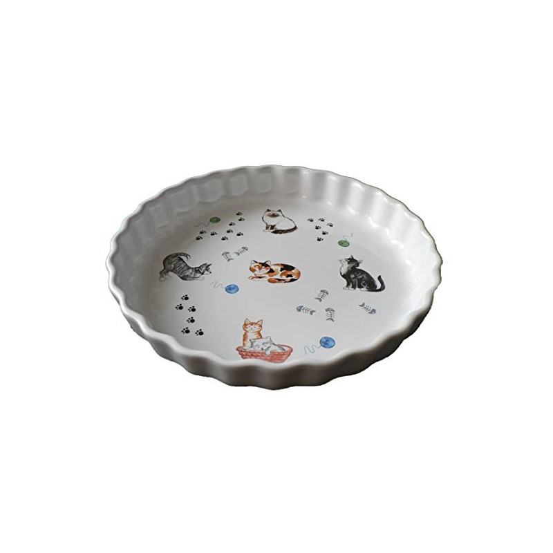 Cats Pattern 25cm Ceramic flan Quiche Dish