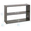 ECR4Kids Streamline 2-Shelf Storage Cabinet, 24in High, Double-Sided Display, Grey