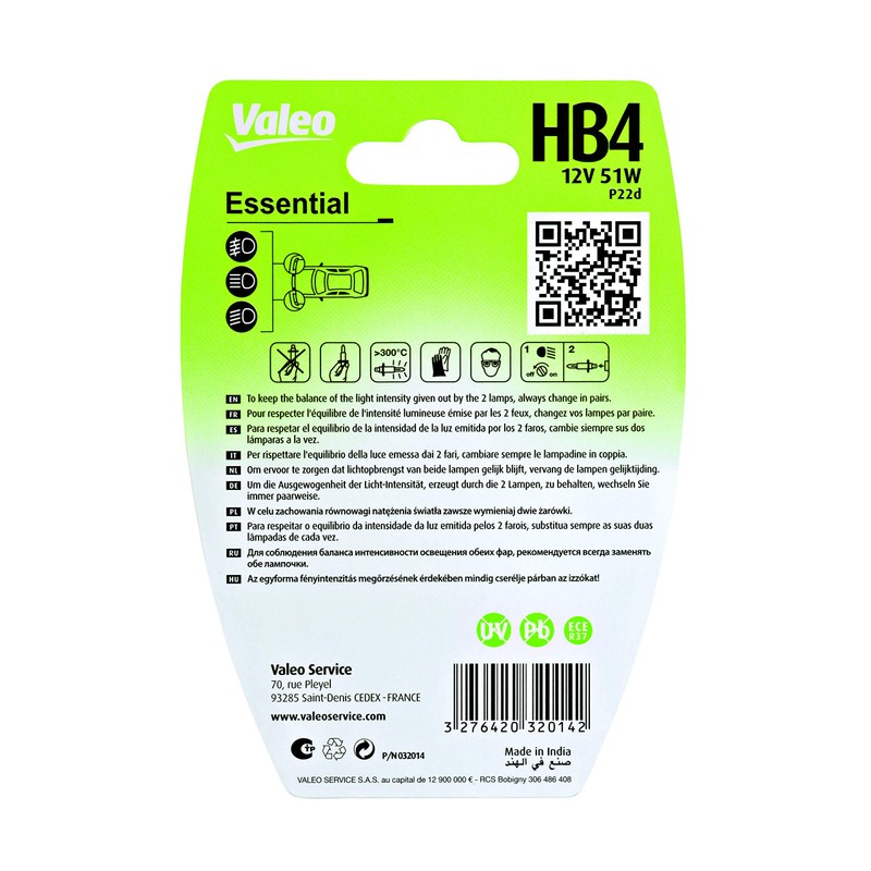 Valeo 32014 Bulb HB4