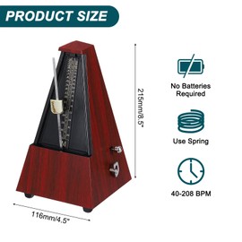 MECCANIXITY Mechanical Metronome,High Accuracy Musical Timer Universal Music Metronome for Piano Guitar Violin Ukulele Player,Teak Color