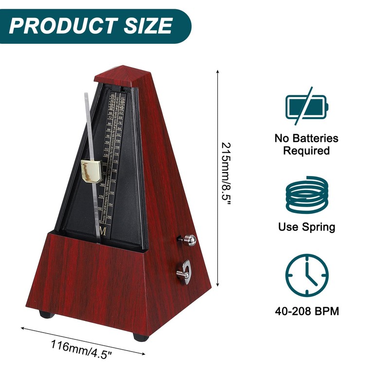 MECCANIXITY Mechanical Metronome,High Accuracy Musical Timer Universal Music Metronome for