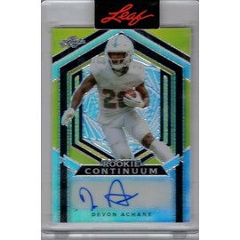 2023 Leaf Metal Rookie Continuum #MC-185 Devon Achane Certified Autograph Football Card - Only 174 made!