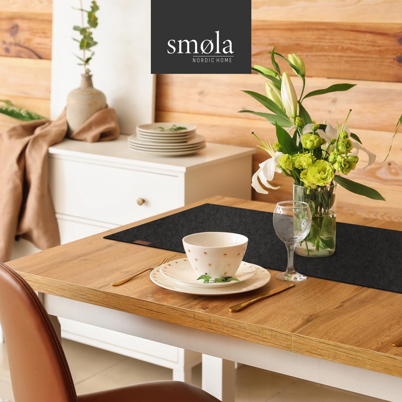 smøla Design Table Runner Grey Felt I 100 x 30